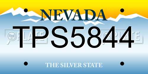TPS5844 Nevada License Plate