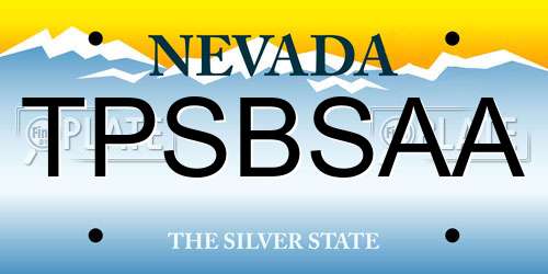 TPSBSAA Nevada License Plate