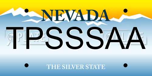 TPSSSAA Nevada License Plate