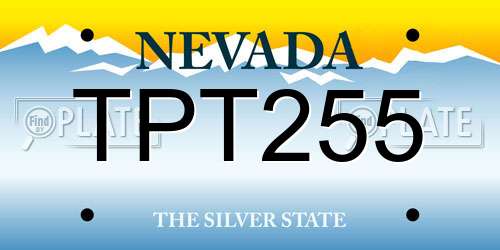 TPT255 Nevada License Plate