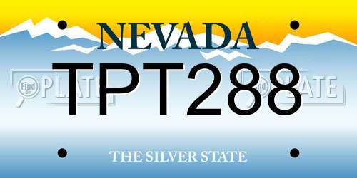 TPT288 Nevada License Plate