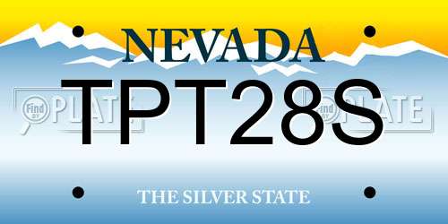 TPT28S Nevada License Plate