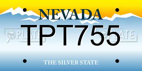 TPT755 Nevada License Plate