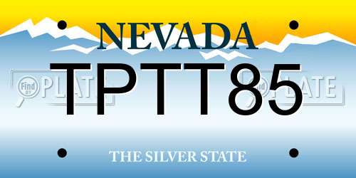 TPTT85 Nevada License Plate