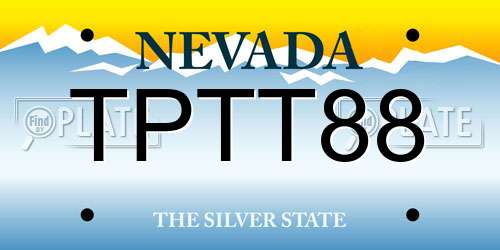TPTT88 Nevada License Plate