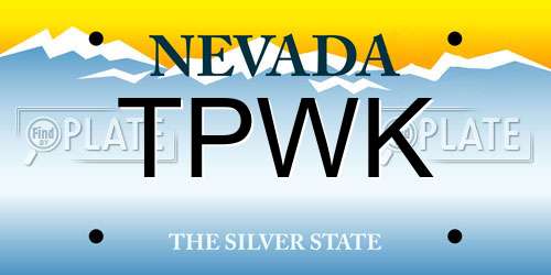 TPWK Nevada License Plate