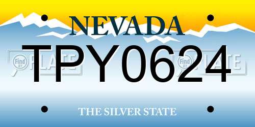 TPY0624 Nevada License Plate