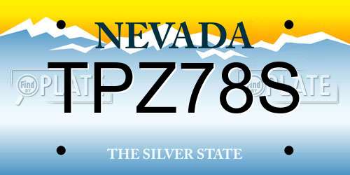 TPZ78S Nevada License Plate
