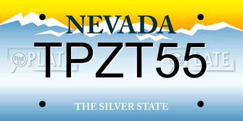 TPZT55 Nevada License Plate