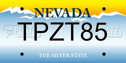 TPZT85 Nevada License Plate