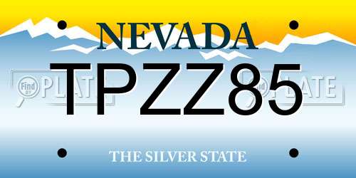 TPZZ85 Nevada License Plate