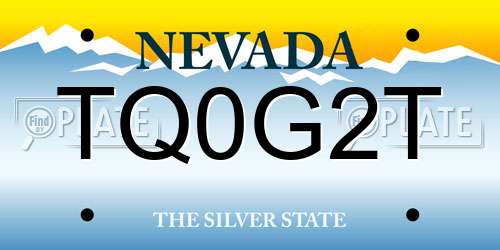 TQ0G2T Nevada License Plate