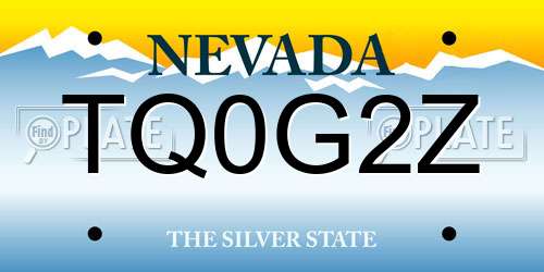 TQ0G2Z Nevada License Plate