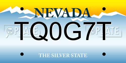 TQ0G7T Nevada License Plate