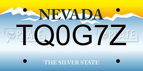 TQ0G7Z Nevada License Plate