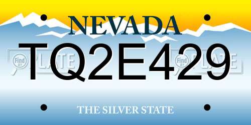 TQ2E429 Nevada License Plate