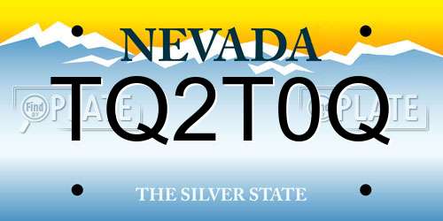TQ2T0Q Nevada License Plate