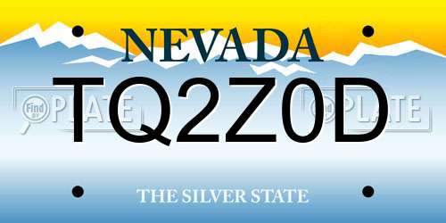 TQ2Z0D Nevada License Plate