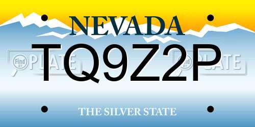TQ9Z2P Nevada License Plate