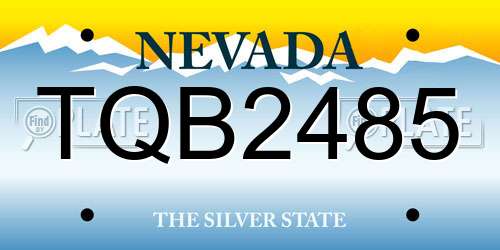 TQB2485 Nevada License Plate