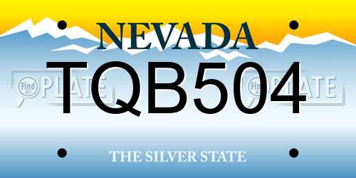 TQB504 Nevada License Plate