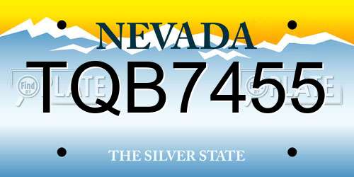 TQB7455 Nevada License Plate
