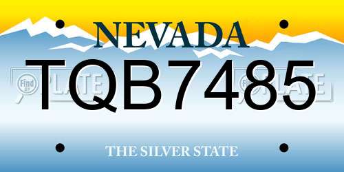 TQB7485 Nevada License Plate