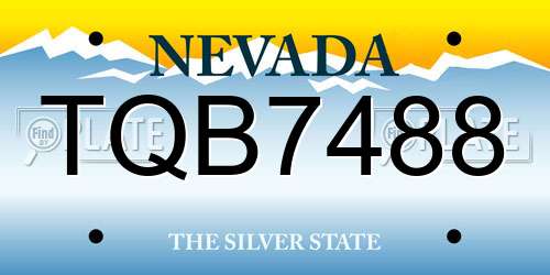 TQB7488 Nevada License Plate