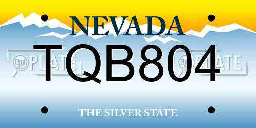 TQB804 Nevada License Plate