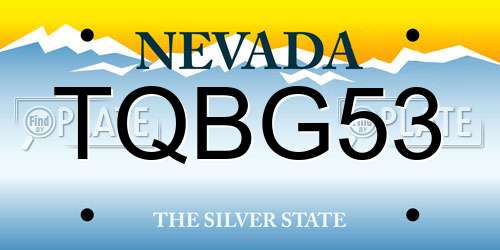 TQBG53 Nevada License Plate