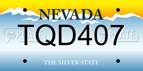 TQD407 Nevada License Plate