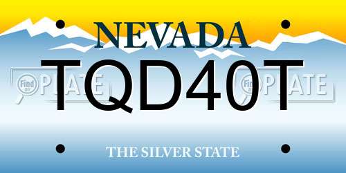 TQD40T Nevada License Plate