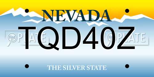 TQD40Z Nevada License Plate