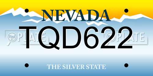 TQD622 Nevada License Plate