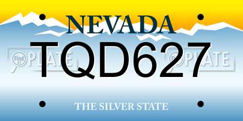 TQD627 Nevada License Plate