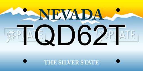 TQD62T Nevada License Plate