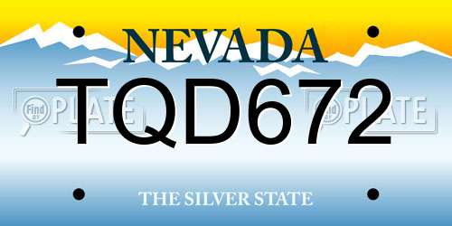 TQD672 Nevada License Plate
