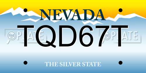 TQD67T Nevada License Plate