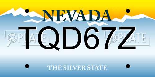TQD67Z Nevada License Plate