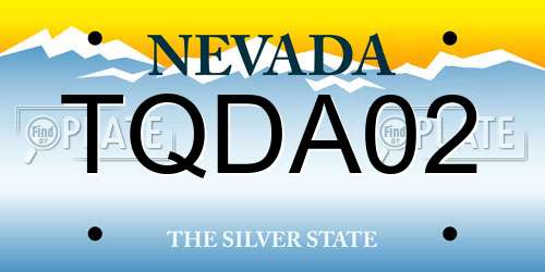 TQDA02 Nevada License Plate