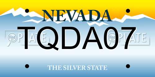 TQDA07 Nevada License Plate