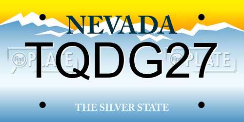 TQDG27 Nevada License Plate