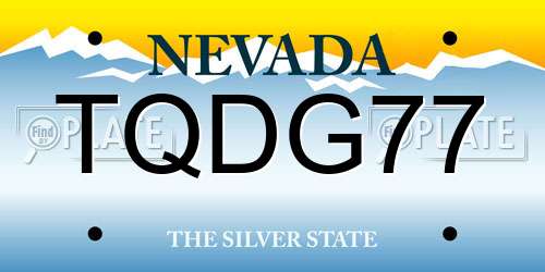 TQDG77 Nevada License Plate