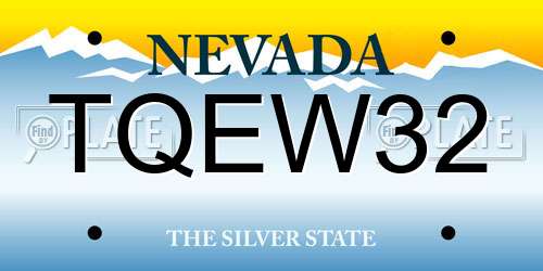 TQEW32 Nevada License Plate