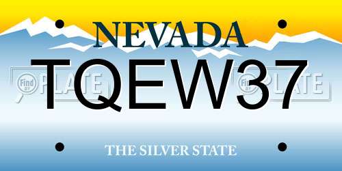 TQEW37 Nevada License Plate