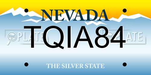 TQIA84 Nevada License Plate