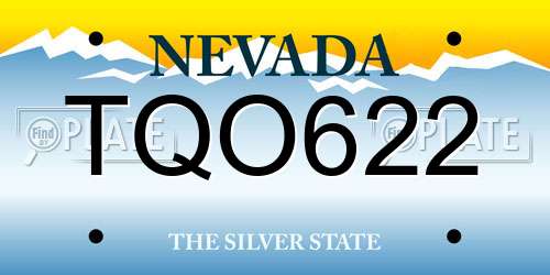 TQO622 Nevada License Plate