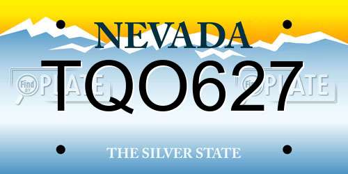 TQO627 Nevada License Plate