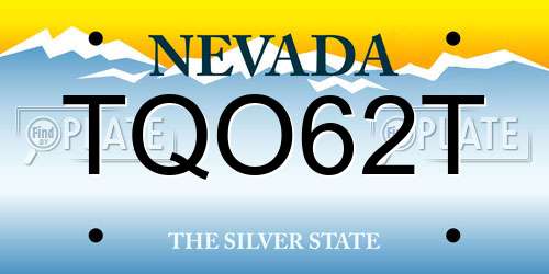 TQO62T Nevada License Plate