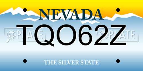 TQO62Z Nevada License Plate